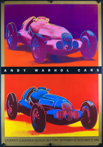 An original exhibition poster for Andy Warhol Cars at the Guggenheim Museum, New York, 1988