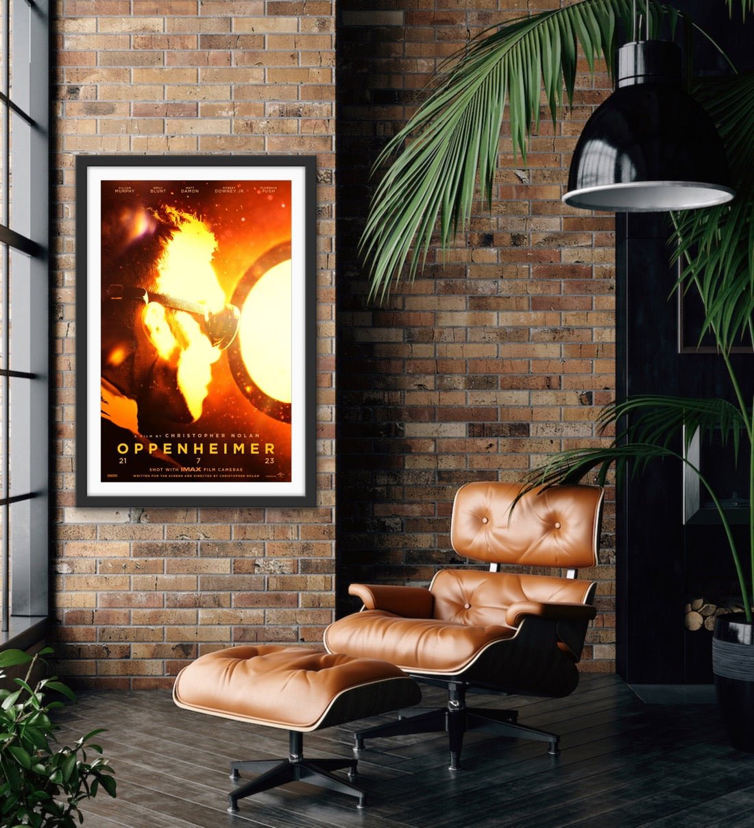 An original movie poster for the Christopher Nolan film Oppenheimer