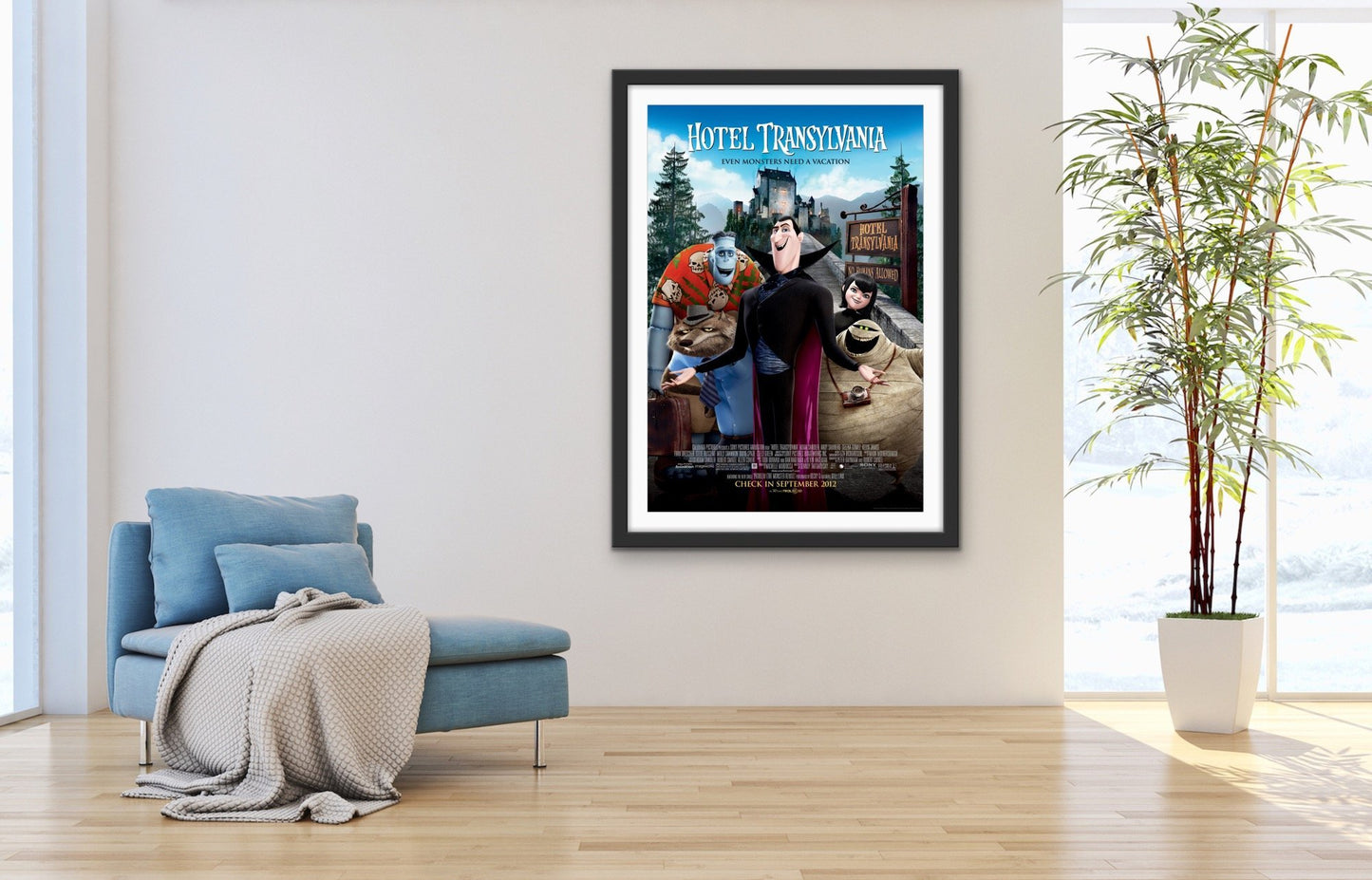 An original movie poster for the animated film Hotel Transylvania