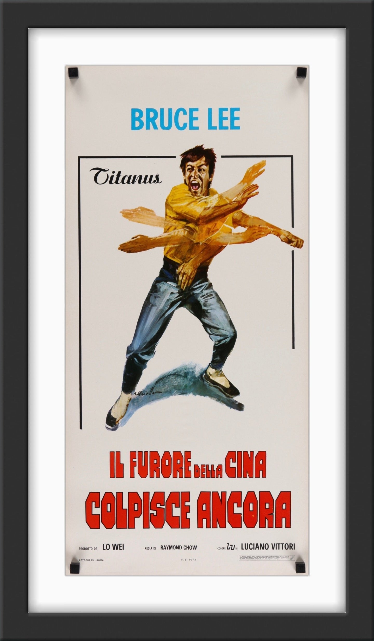 An original Italian Locandina for the Bruce Lee film Fists of Fury