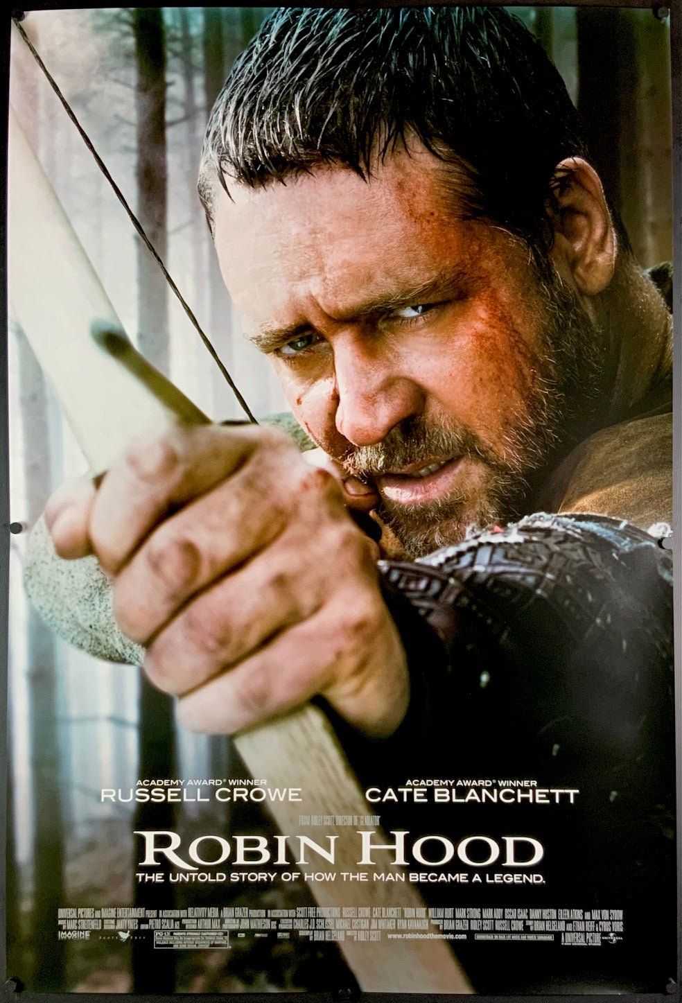 An original movie poster for the Ridley Scott film Robin Hood