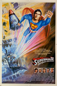 An original movie poster for the film Superman IV / 4 The Quest For Peace