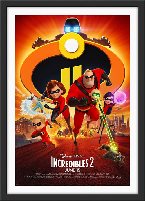 An orignal movie poster for the Pixar film Increduble 2
