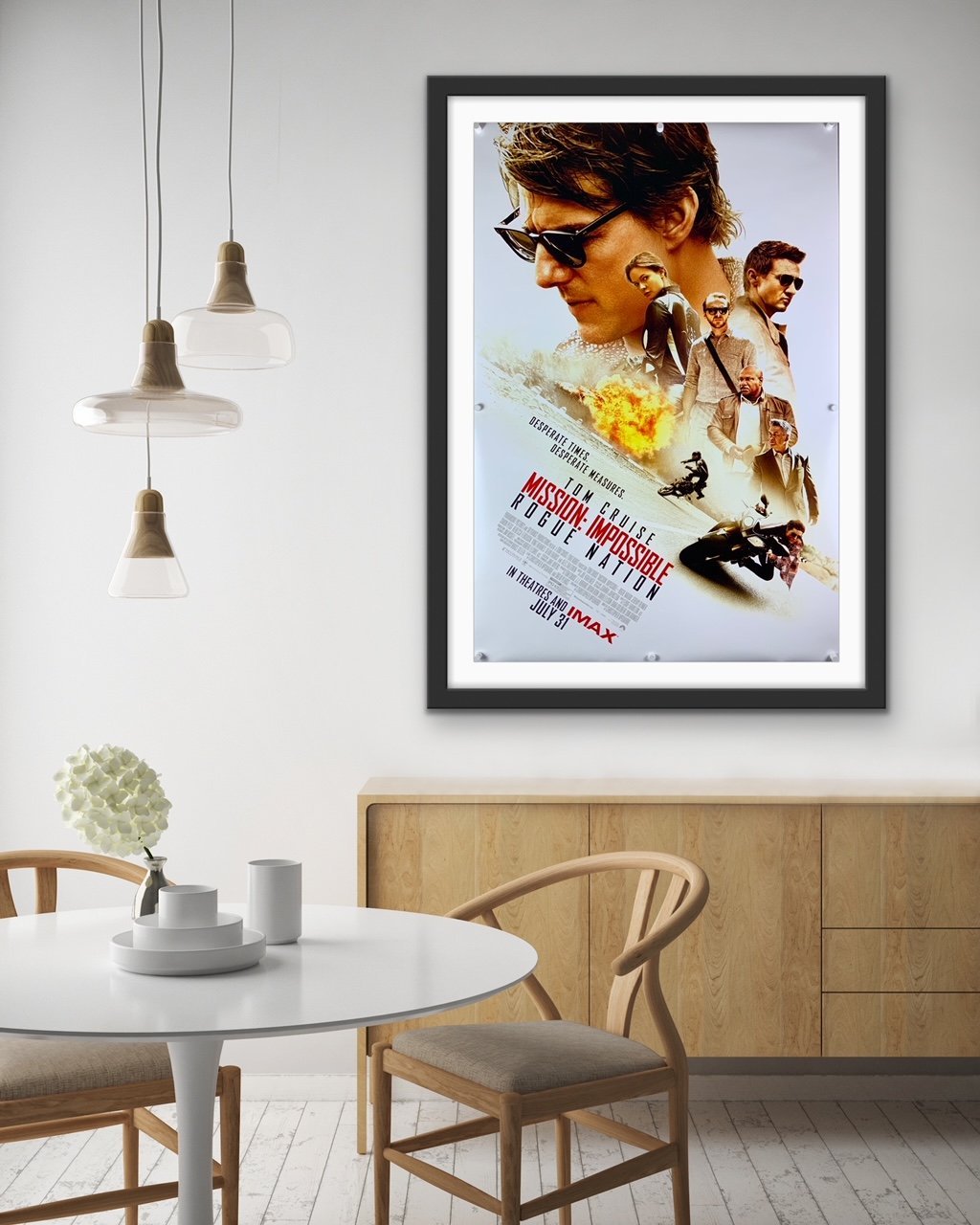 An original movie poster of the film Mission Impossible Rogue Nation