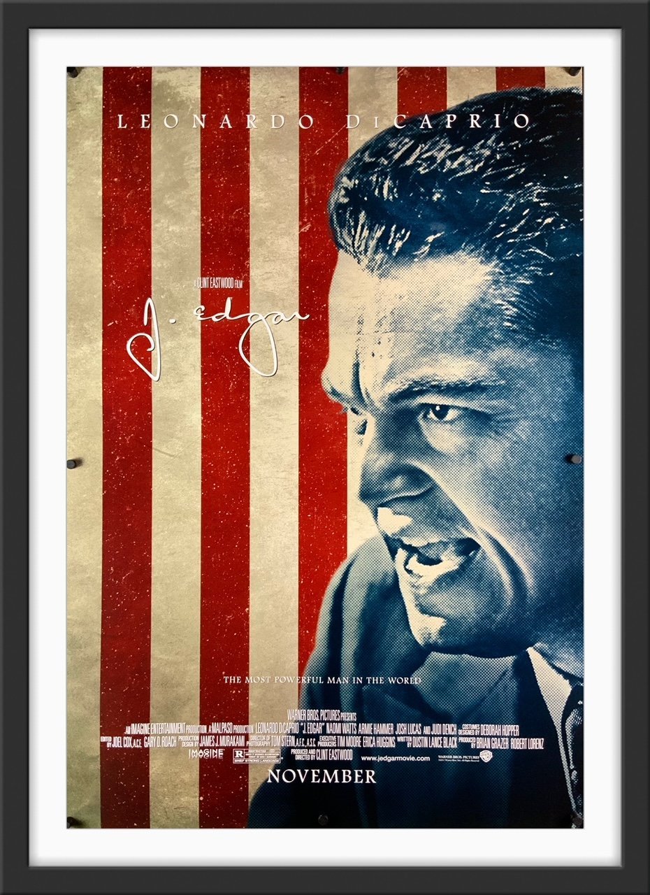 An original movie poster for the Clint Eastwood film J. Edgar