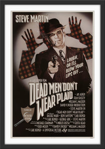 An original movie poster for the Steve Martin film Dead Men Don't Wear Plaid