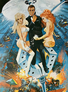 An original UK quad movie poster for the James Bond film Diamonds Are Forever
