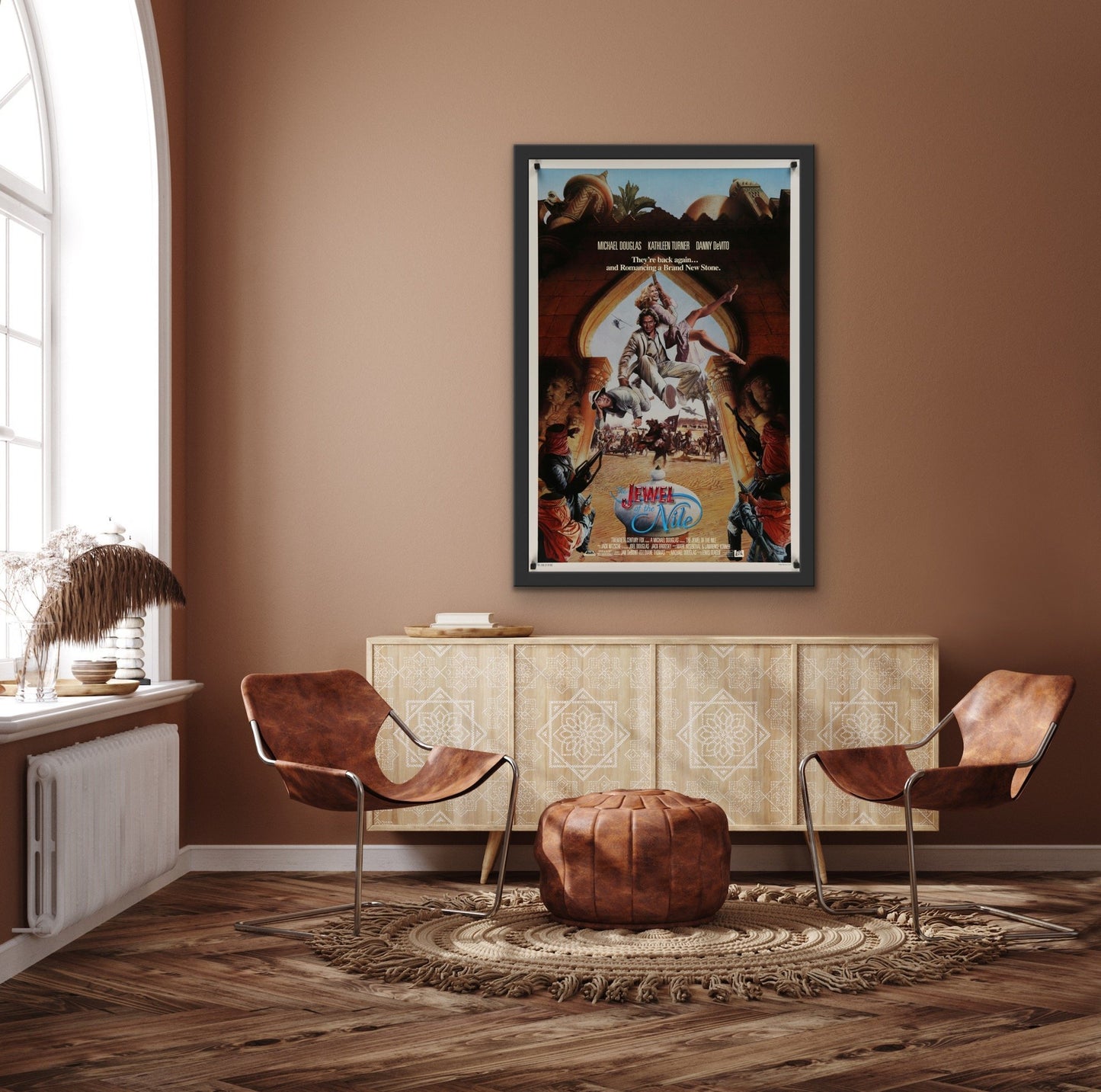 An original movie poster for the film The Jewel of the Nile