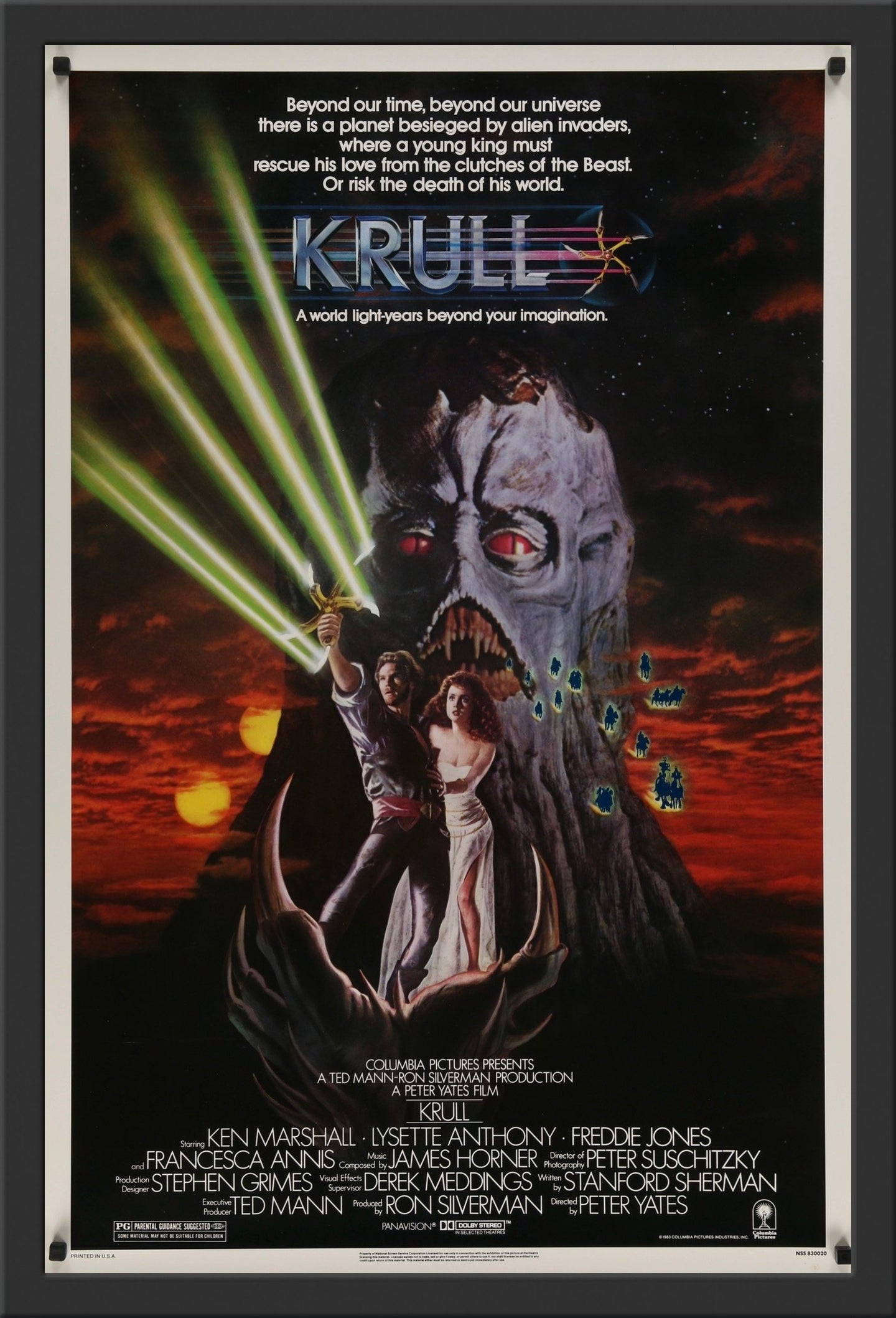 An original movie poster for the sci-fi film Krull