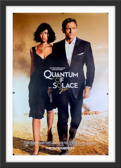 An original movie poster for the James Bond film Quantum of Solace