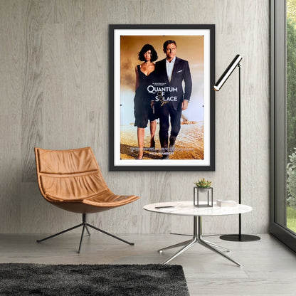 An original movie poster for the James Bond film Quantum of Solace