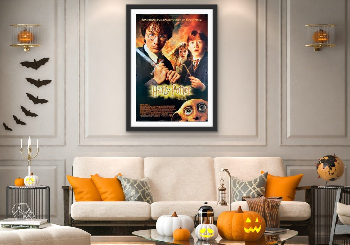 An original movie poster for the film Harry Potter and Chanber of Secrets