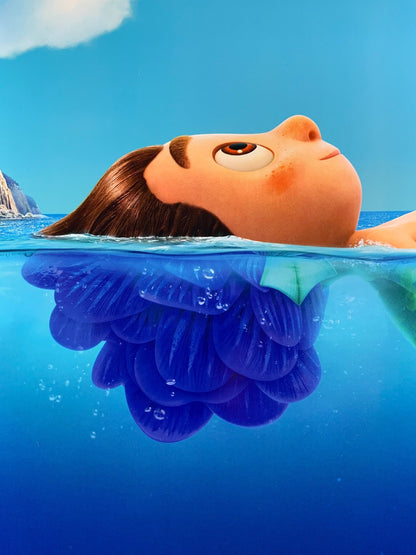 An original movie poster for the Disney / PIXAR film Luca