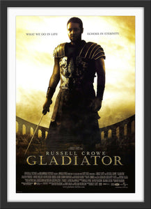 An original movie poster for the Russell Crowe film Gladiator
