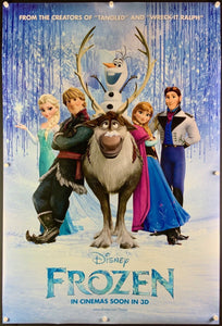An original movie poster for the Disney film Frozen