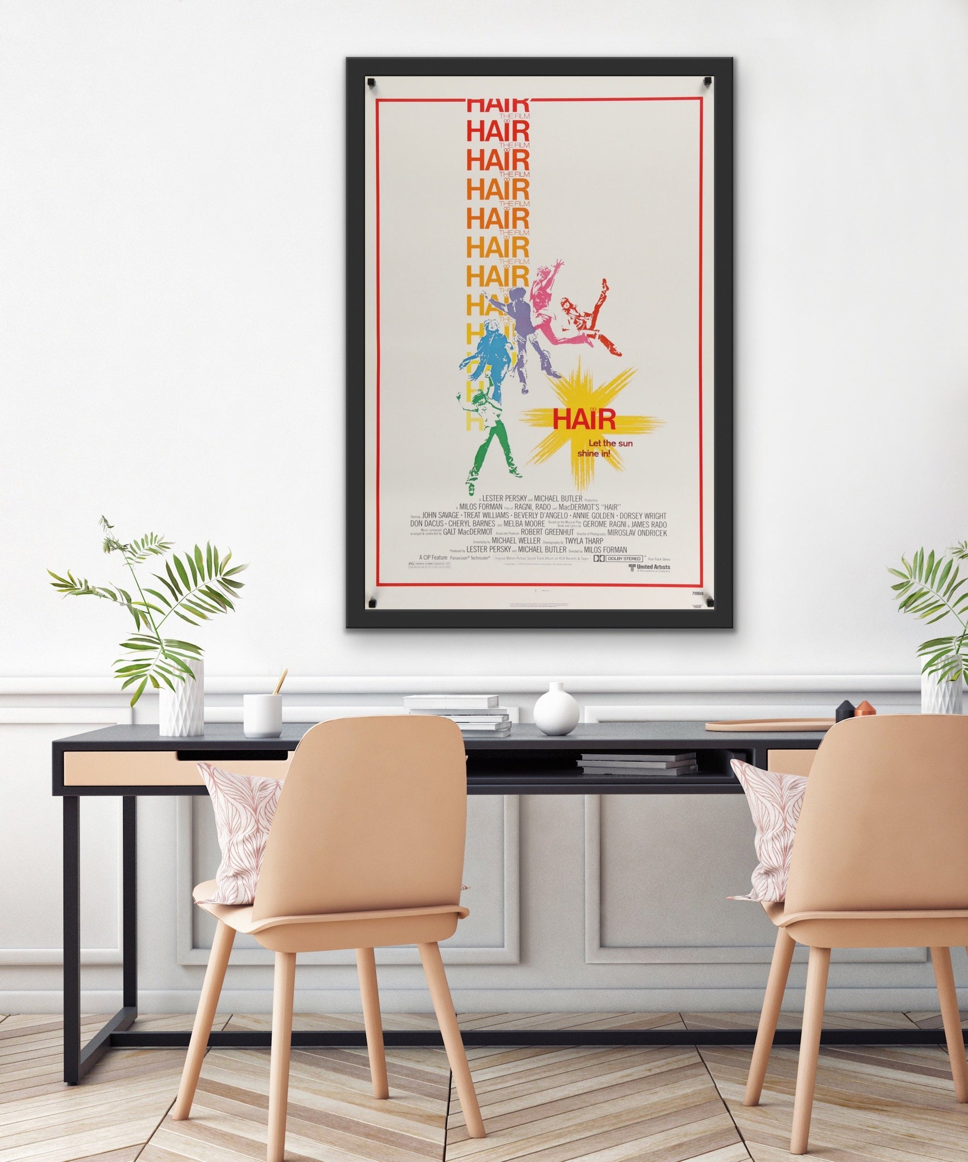 An original movie poster for the Milos Forman film HairAn original movie poster for the Milos Forman film Hair