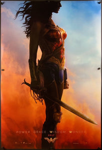 An original movie poster for the Gal Gadot movie Wonder Woman - 2017