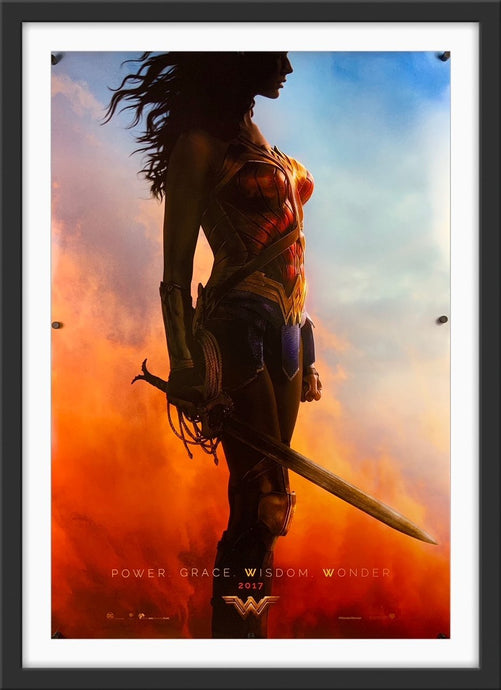 An original movie poster for the Gal Gadot movie Wonder Woman - 2017