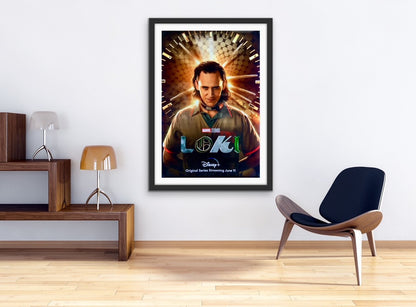 An original movie poster for the Marvel / Disney+ show Loki