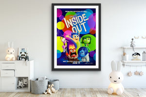 An original movie poster for the Disney and Pixar film Inside Out