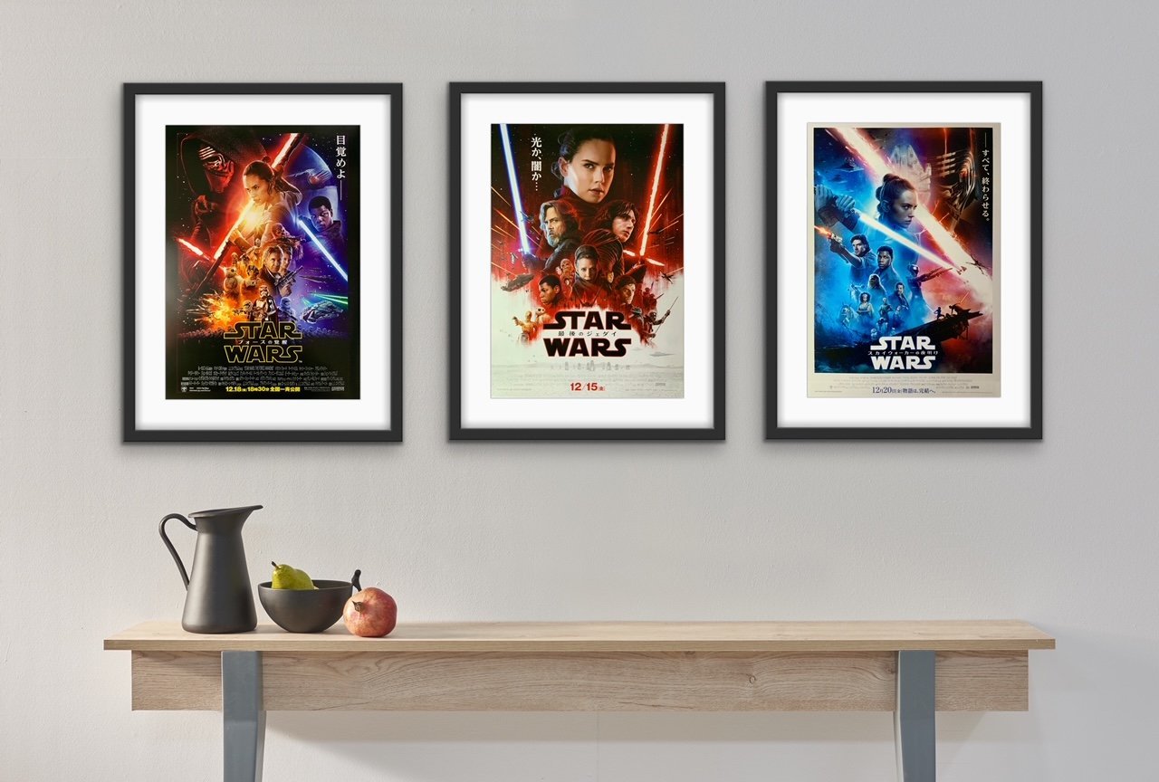 An original set of Japanese B5 / Chirashi movie posters for the Star Wars sequel trilogy