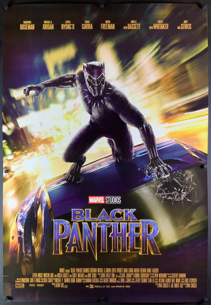 An original movie poster for the Marvel MCU film Black Panther