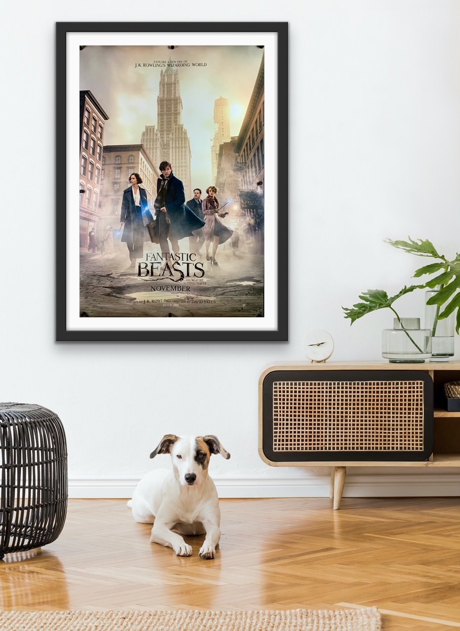 An original movie poster for the Wizarding World film Fantastic Beasts and Where To Find Them