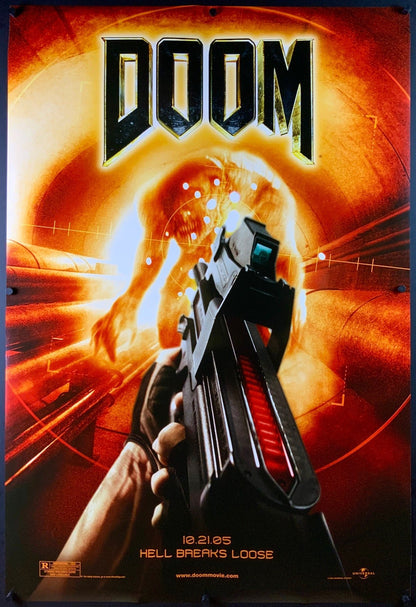 An original movie poster for the computer game film Doom