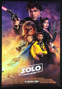 An original movie poster for the film Solo: A Star Wars Story
