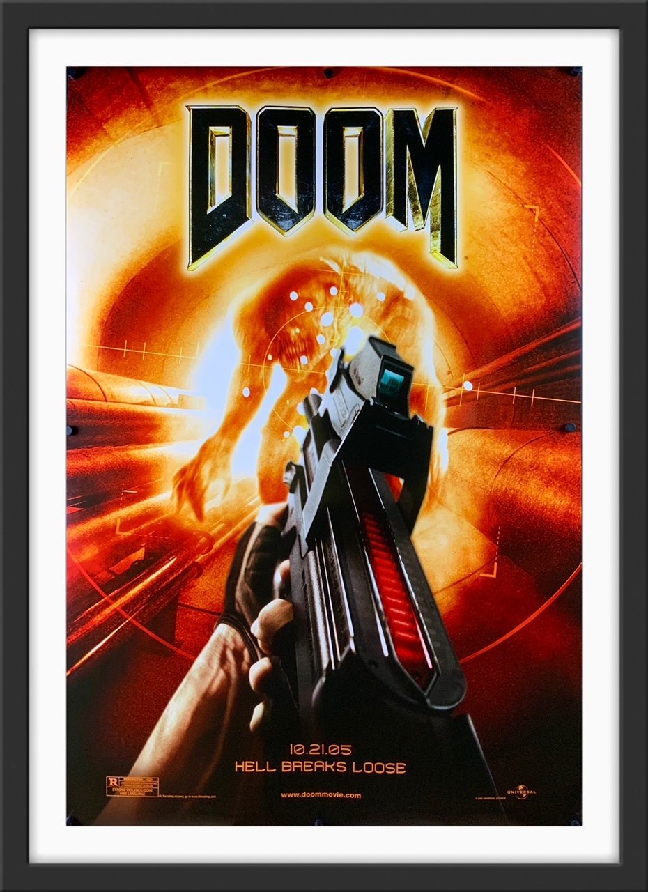 An original movie poster for the computer game film Doom