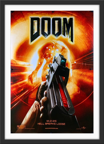 An original movie poster for the computer game film Doom