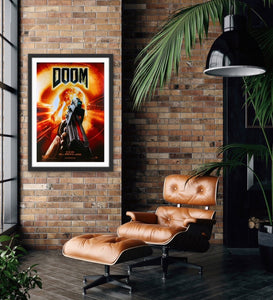 An original movie poster for the computer game film Doom