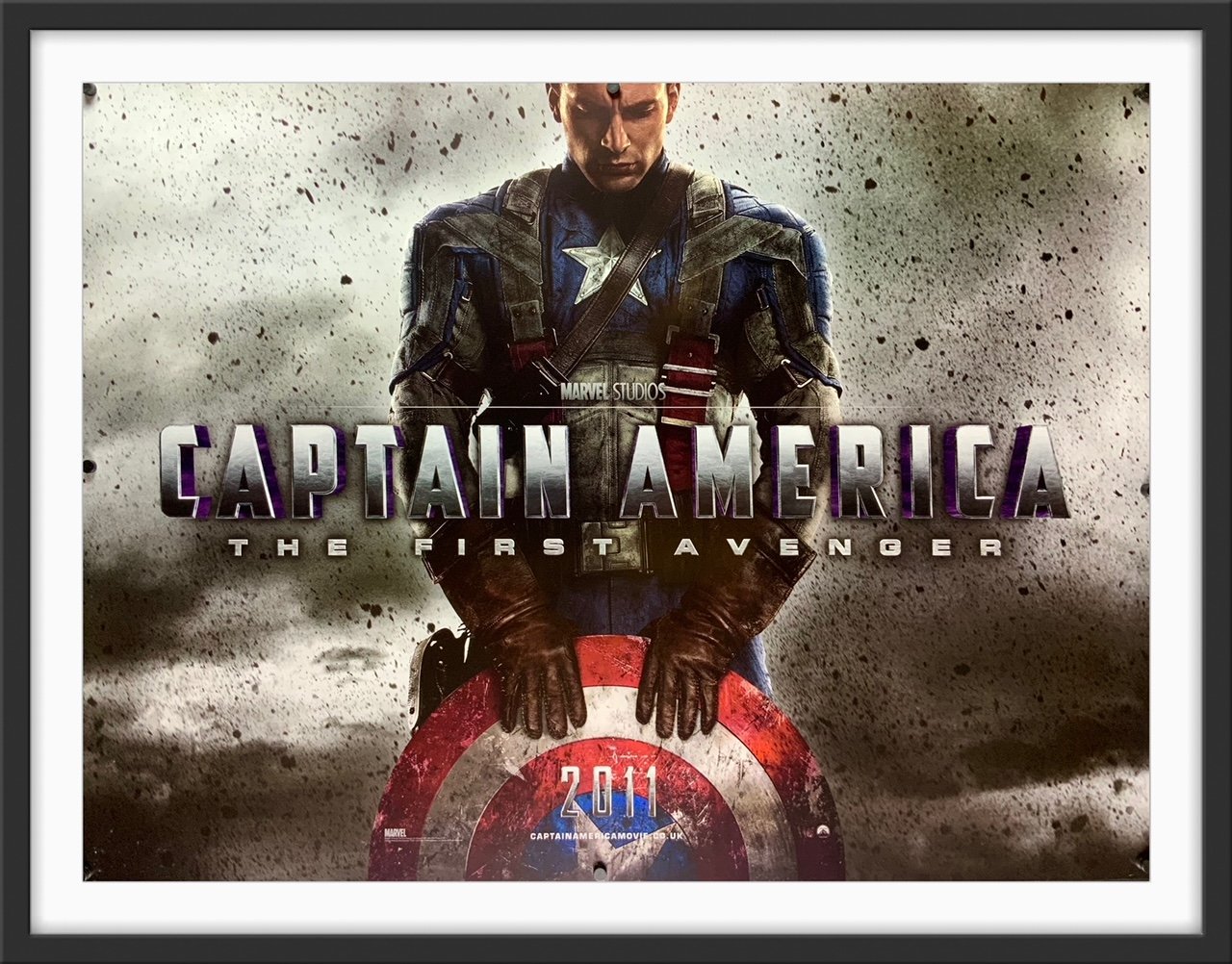 An original quad movie poster for the Marvel MCU film Captain America The First Avenger