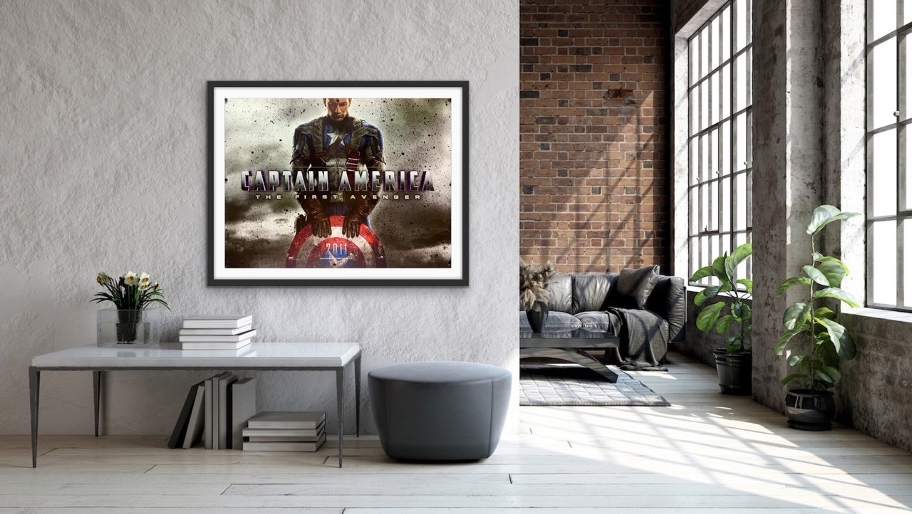 An original quad movie poster for the Marvel MCU film Captain America The First Avenger