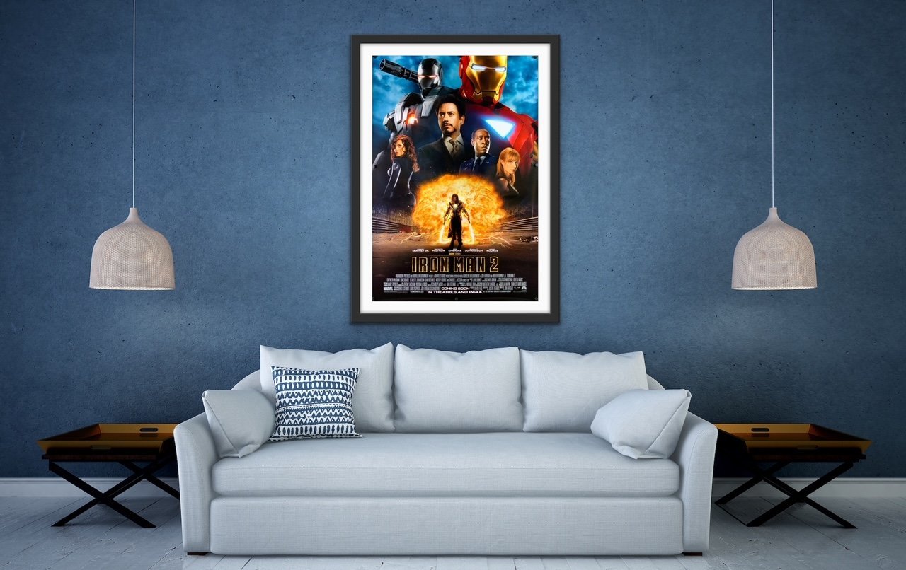An original movie poster for the Marvel MCU film Iron Man 2