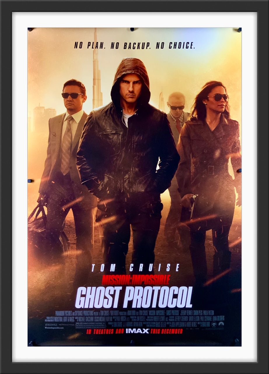 An original movie poster for the Tom Cruise film Mission Impossible Ghost Protocol