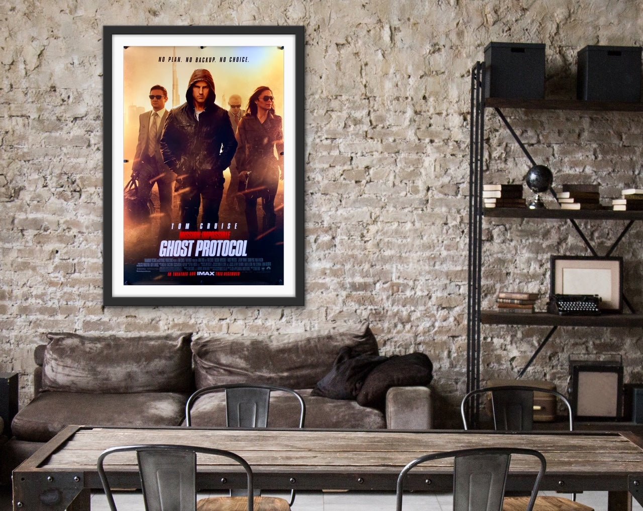 An original movie poster for the Tom Cruise film Mission Impossible Ghost Protocol