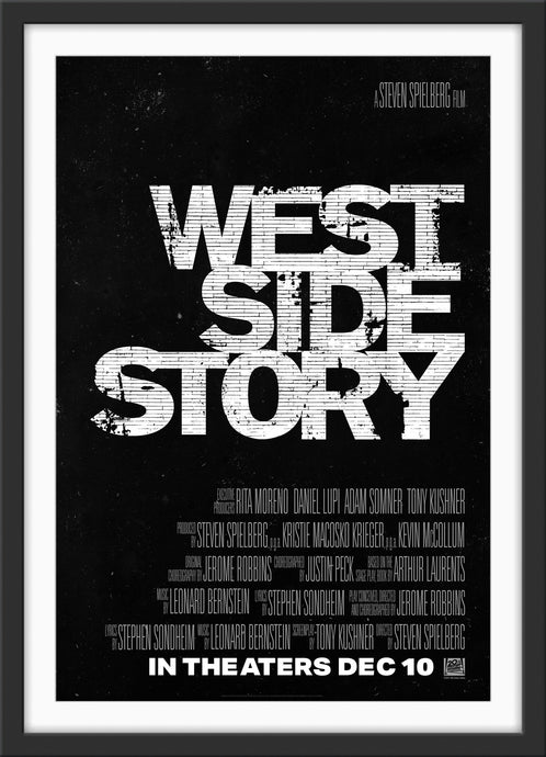 An original movie poster for the Steven Spielberg 2021 film West Side Story