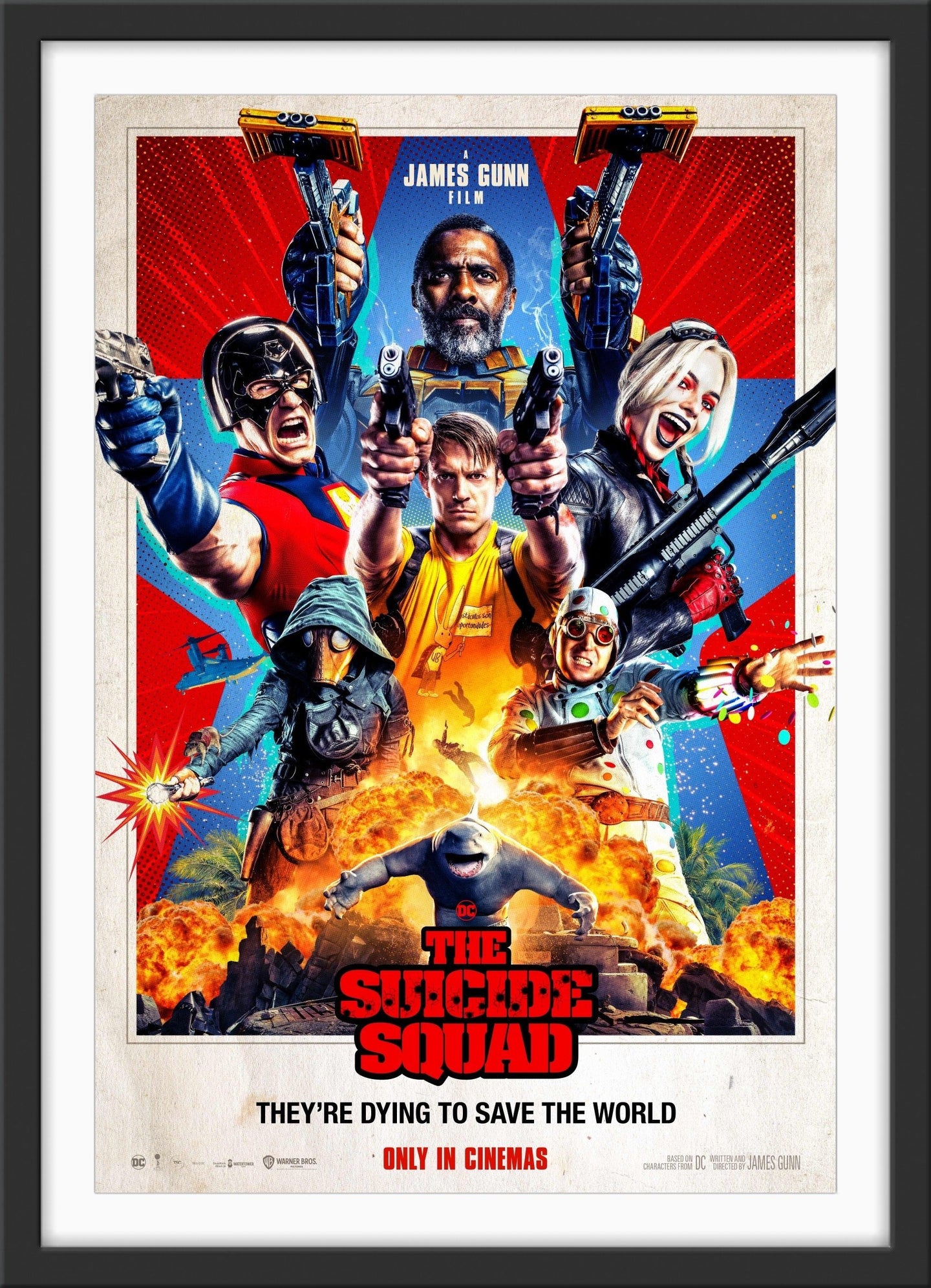 An original movie poster for the James Gunn film The Suicide Squad