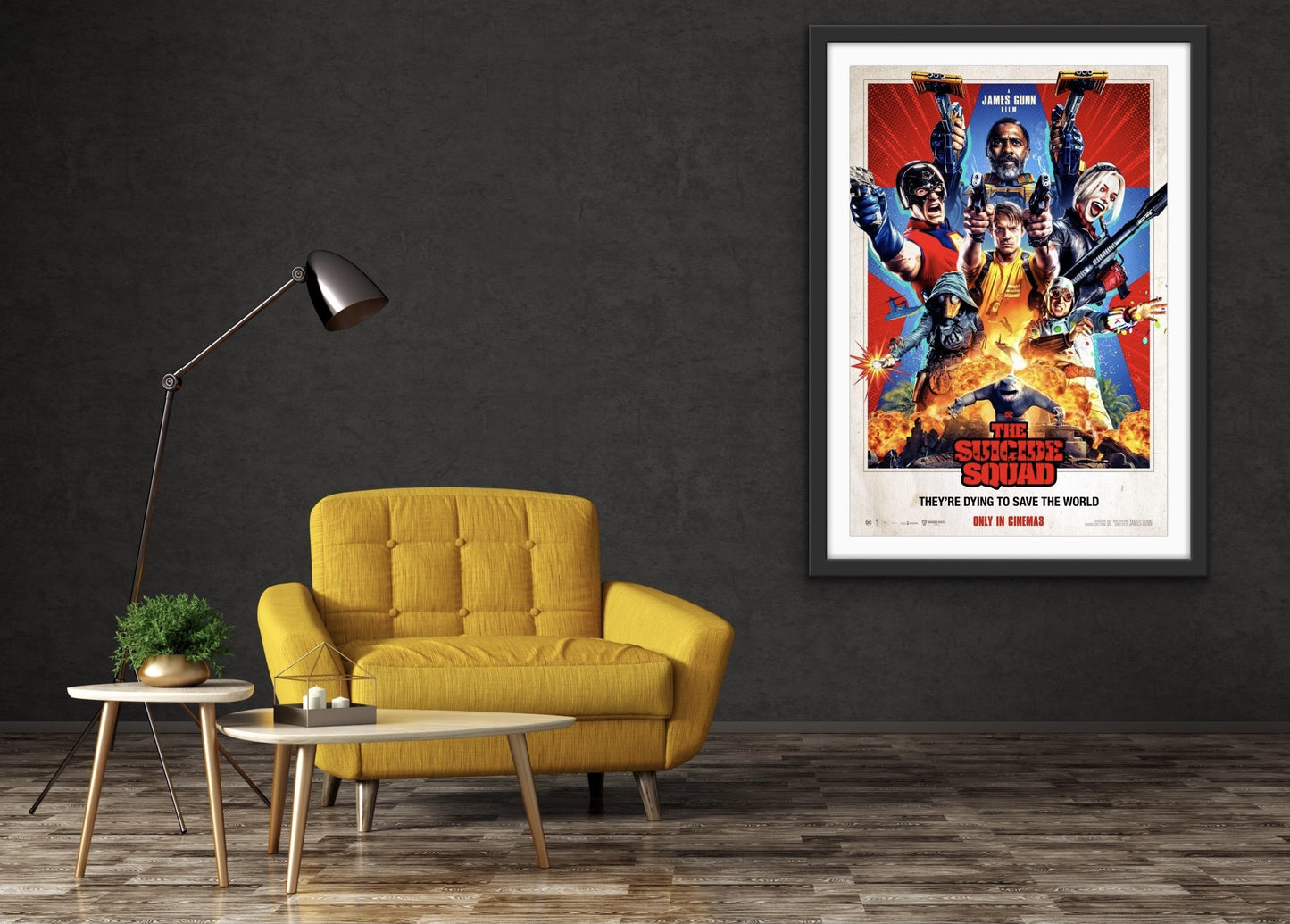 An original movie poster for the James Gunn film The Suicide Squad