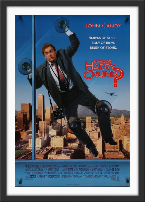 An original movie poster for the John Candy film Who's Harry Crumb?