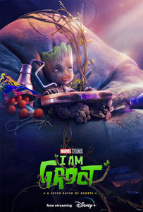 An original movie poster for the Disney+ TV show I am Groot series 2