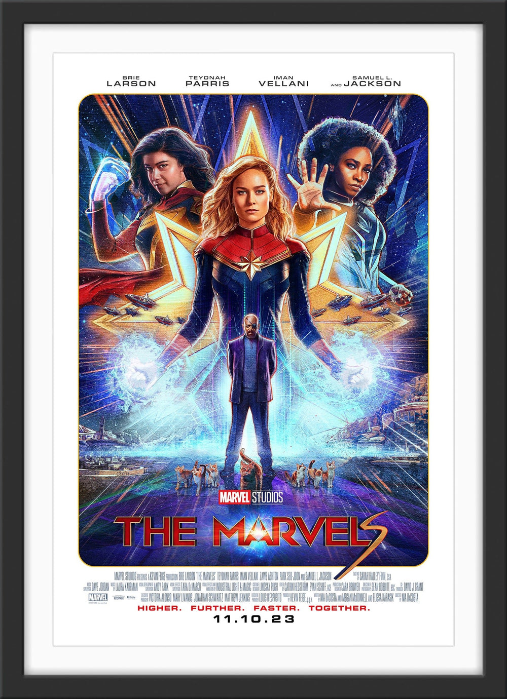 An original movie poster for the Marvel film The Marvels