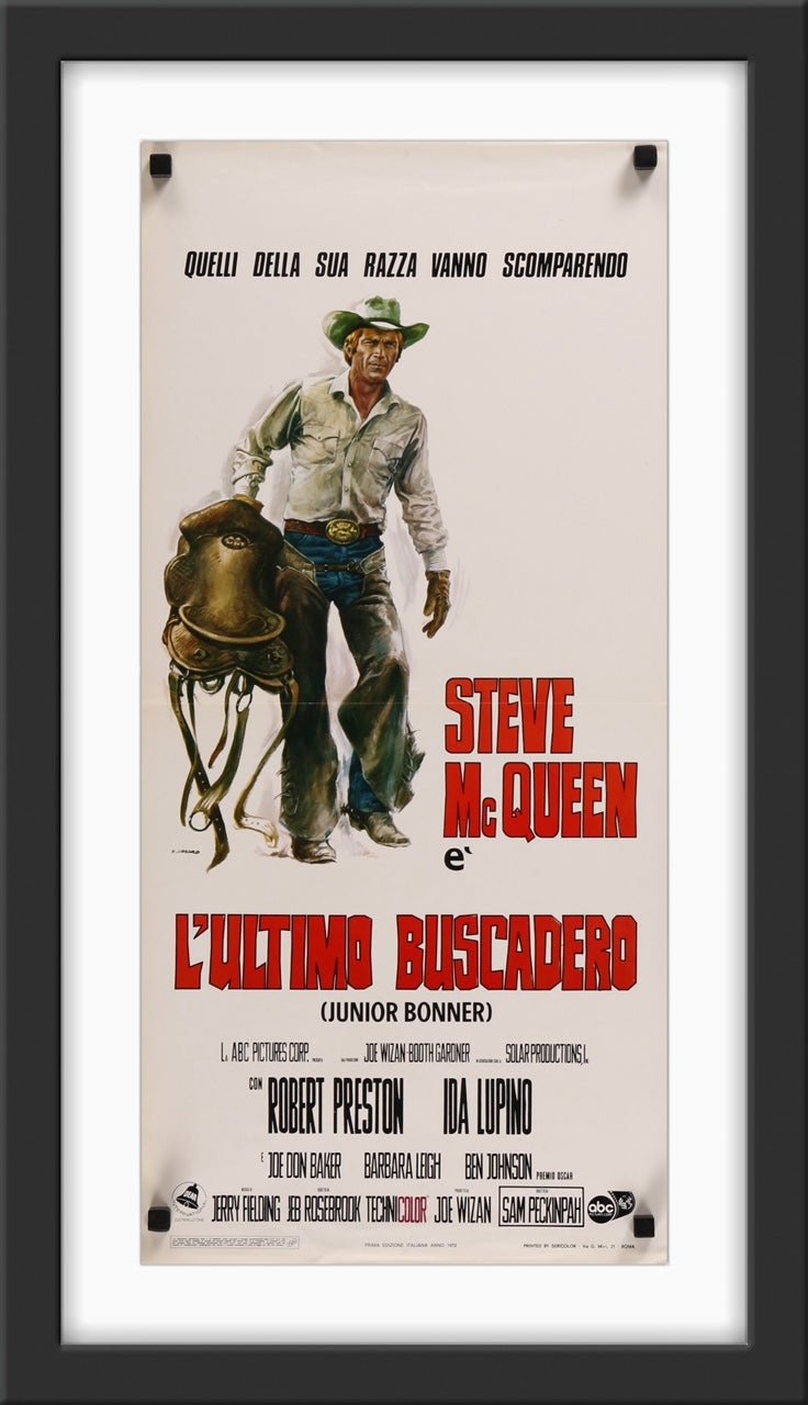 An original Italian movie poster for the Steve McQueen film Junior Bonner
