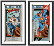 Load image into Gallery viewer, Two commemorative posters celebrating the 50th birthday of Superman