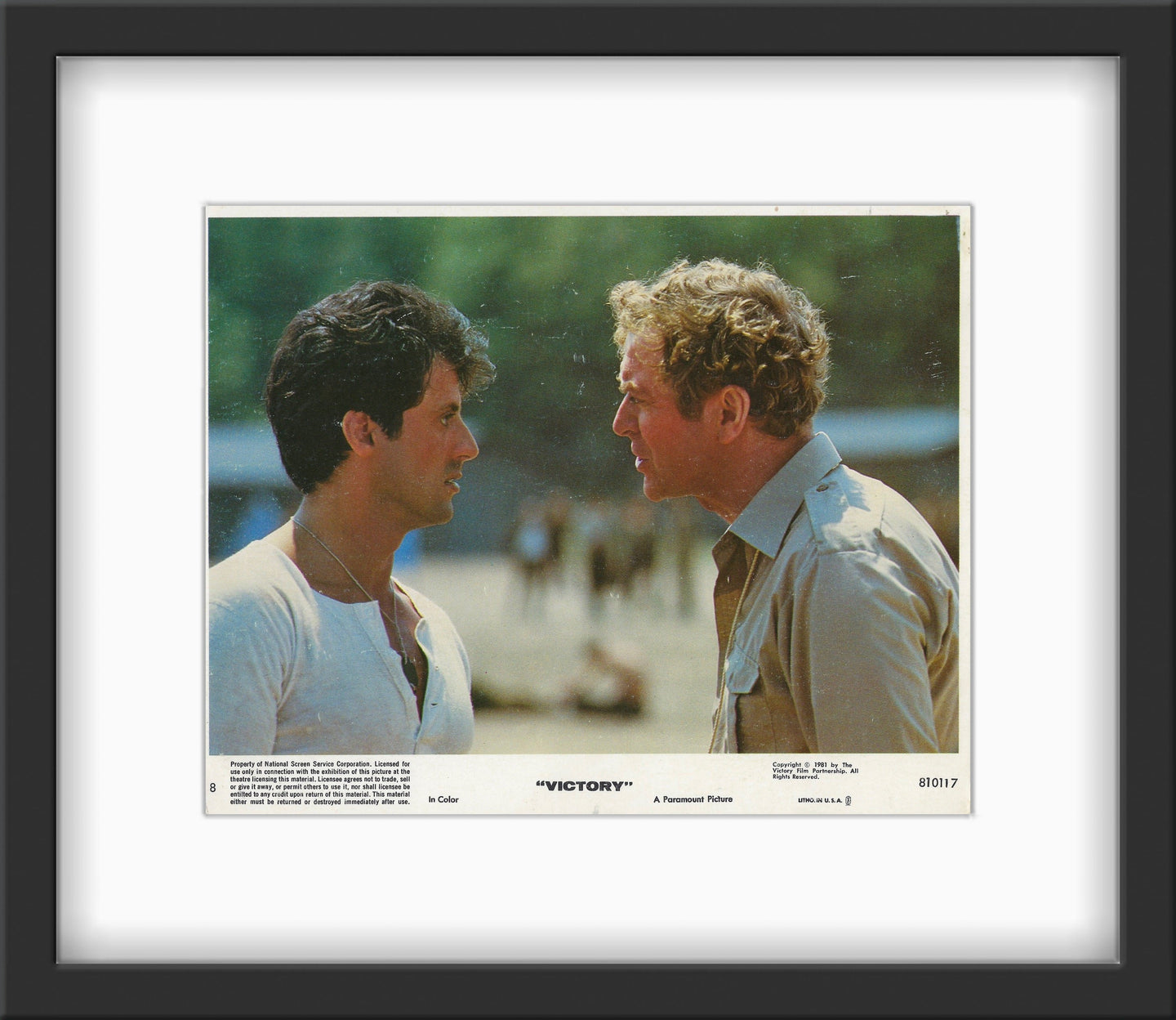 An original lobby card for the film Escape To Victory