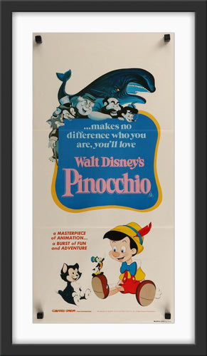 An original Australian Daybill movie poster for the Disney film Pinocchio