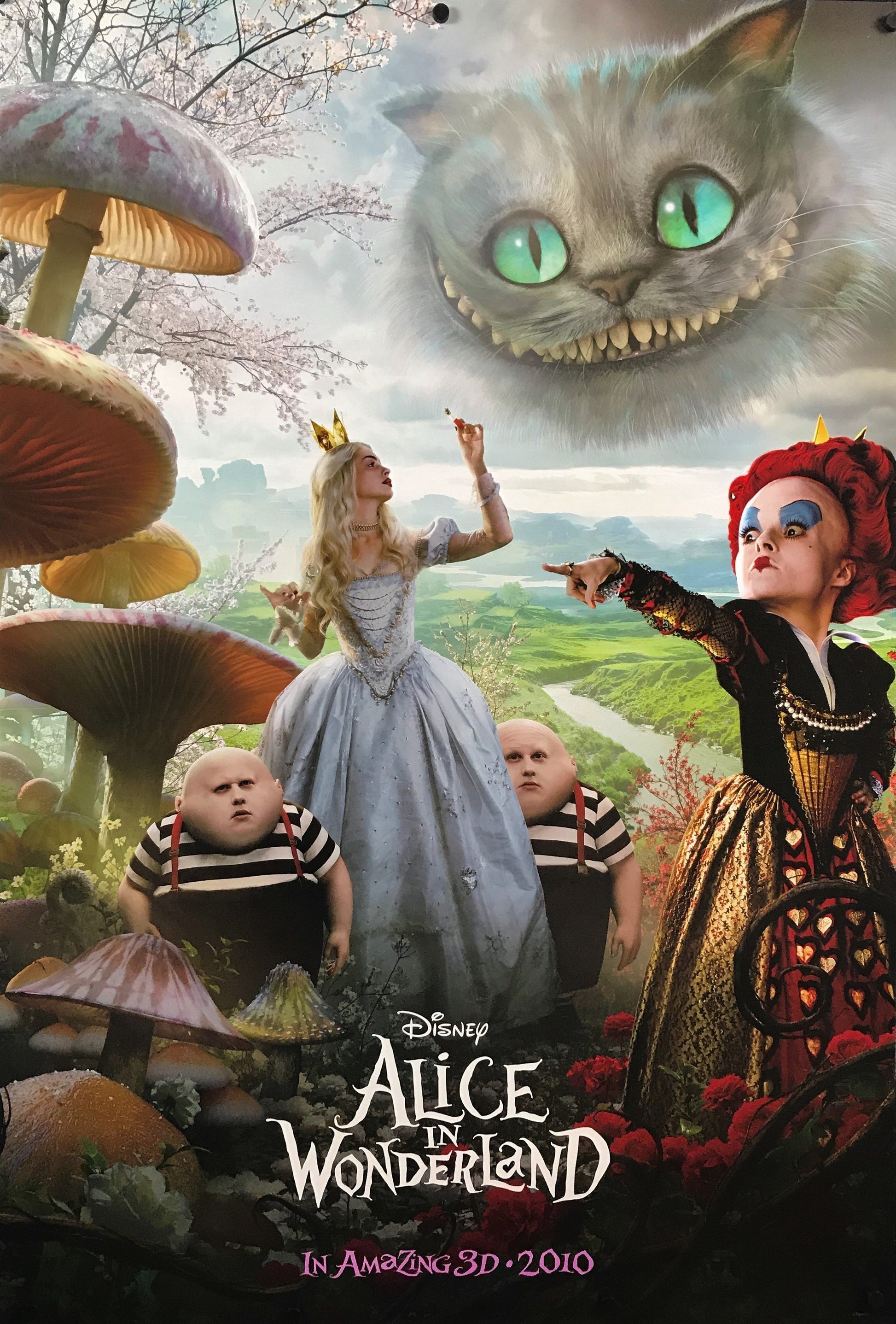 An original movie poster for the film Alice In Wonderland