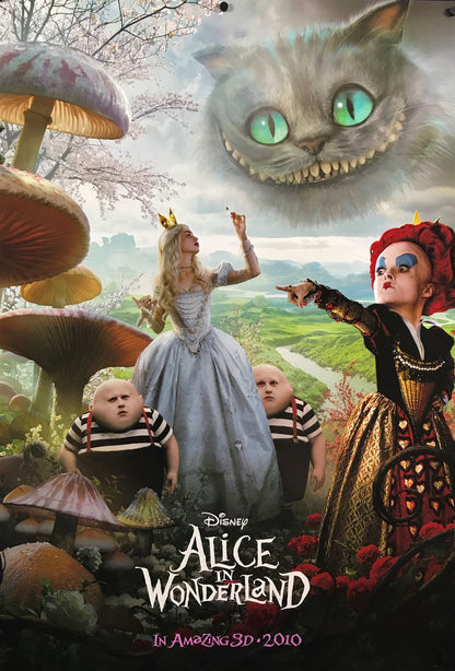 An original movie poster for the film Alice In Wonderland