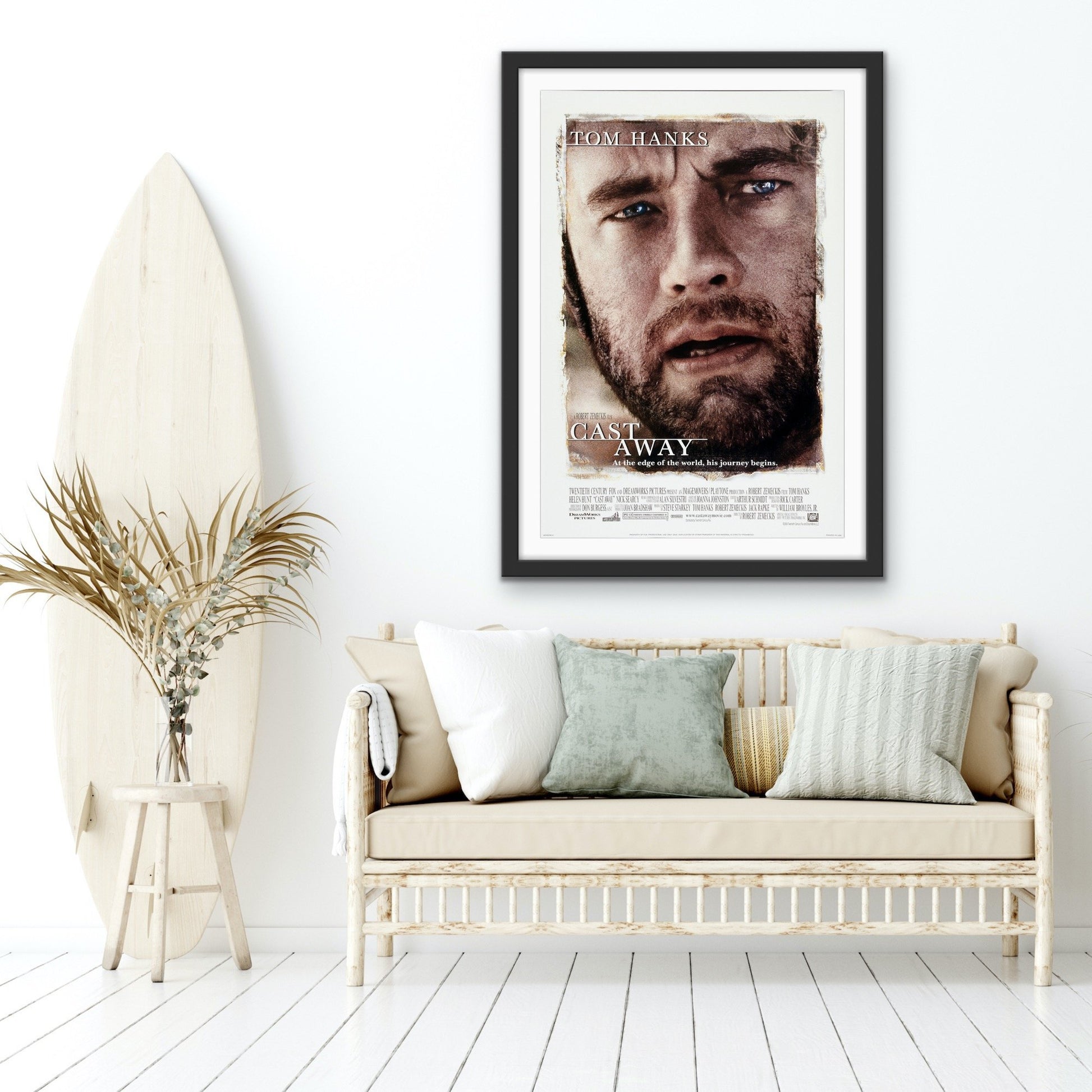 An original movie poster for the Tom Hanks film Cast Away